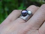Koperen ring met parels, Bruin, Nieuw, Ophalen of Verzenden, Dame of Heer