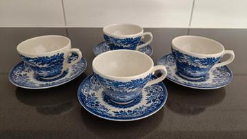 Vintage blauw setje tassen Broadhurst England. beschikbaar voor biedingen