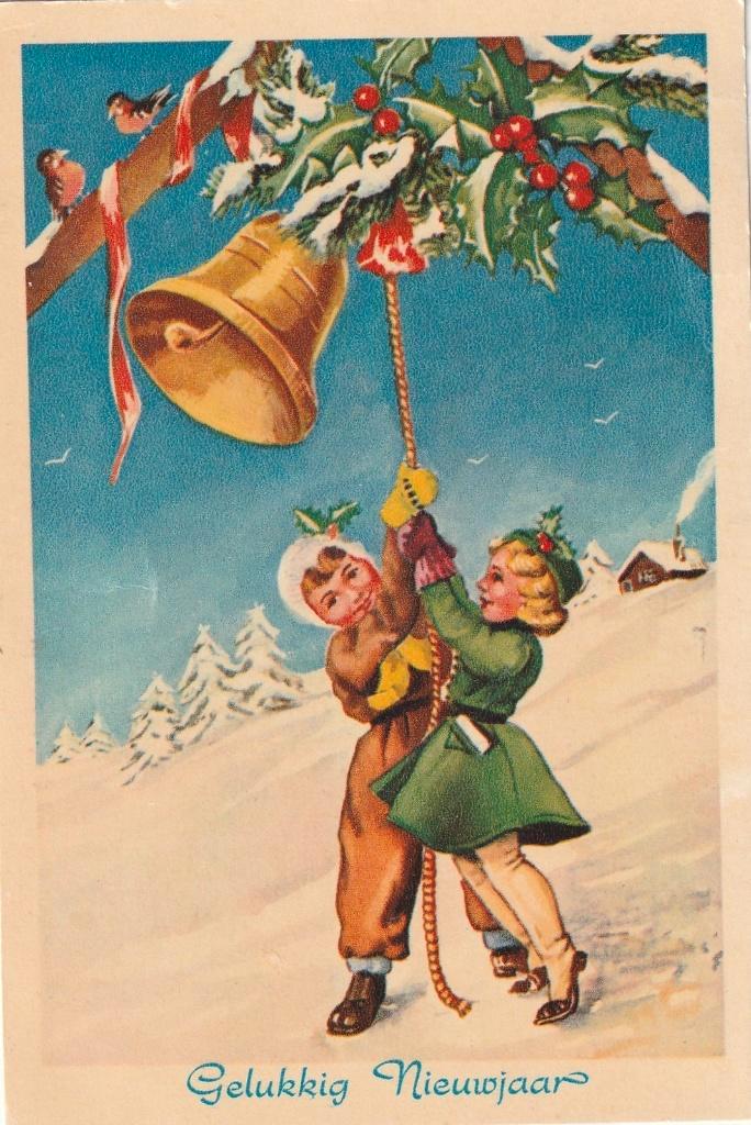 MEISJE KERST SNEEUW UIT 1963 ZEER MOOIE OUDE KAART KJ736, Verzamelen, Ansichtkaarten | Themakaarten, Gelopen, 1960 tot 1980, Feest(dag)