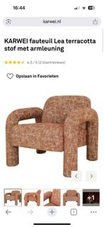 Gezocht; Karwei Fauteuil Lea Terracotta, Huis en Inrichting, Fauteuils, Ophalen of Verzenden, Zo goed als nieuw, Stof, 75 tot 100 cm