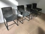 Qliv Design Stoelen - Founded - Set van 4 - Nieuwstaat, Huis en Inrichting, Stoelen, Zwart, Nieuw, Leer, Ophalen of Verzenden