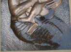 Portret koperwerk kunst vrouw baby plaat koper koperslager, Ophalen, Koper