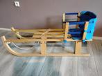 Inklapbare houten slee met, Kinderen en Baby's, Speelgoed | Buiten | Sleeën, Ophalen, Rugleuning, Gebruikt, Hout