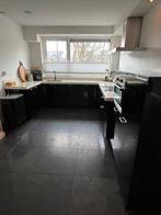 Zwarte hoogglans keuken Poggen Pohl U-vorm, Huis en Inrichting, Keuken | Complete keukens, Ophalen, Gebruikt, U-keuken, Zwart