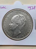 Rijksdaalder 1938 UNC/FDC, Postzegels en Munten, Munten | Nederland, Zilver, Ophalen of Verzenden, Koningin Wilhelmina, Losse munt