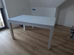 Uitschuifbare witte tafel, Ophalen, Kunststof, Gebruikt, 50 tot 100 cm