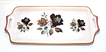 Prachtige Gouda Plateel Cakeschaal Rozen Keramiek Gouda beschikbaar voor biedingen