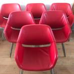 6 IZGS Artifort GAP stoel sledestoel chair rood leer, Huis en Inrichting, Ophalen, Leer, Zo goed als nieuw, Nvt