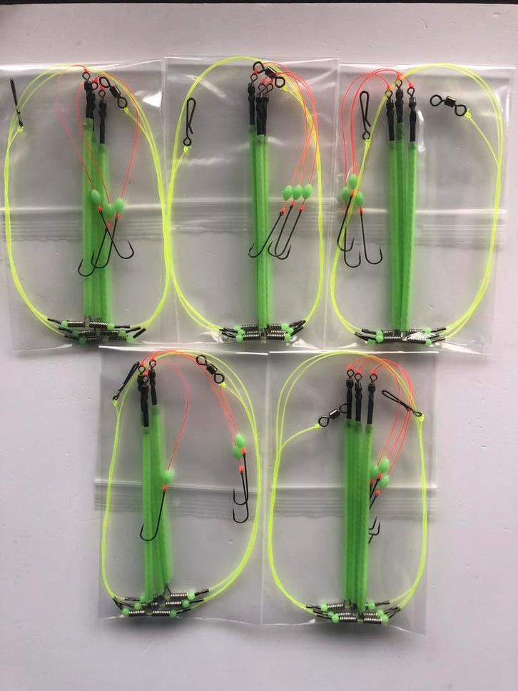 5 stuks Lumi Skelter Boom onderlijnen SCHAR PLATVIS, Watersport en Boten, Hengelsport | Zeevissen, Nieuw, Haak, Ophalen of Verzenden