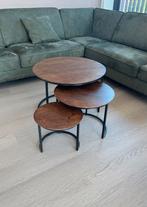 3 Ronde Salon tafel set, Ophalen, 50 tot 100 cm, Rond, Zo goed als nieuw
