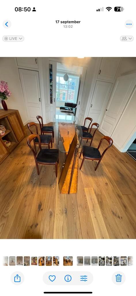 Unieke boot tafel met glasplaat, Huis en Inrichting, Tafels | Eettafels, Gebruikt, 100 tot 150 cm, 200 cm of meer, Vijf personen of meer