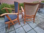 Vintage houten stoelen set van 4, Gebruikt, Twee, Bruin, Vintage