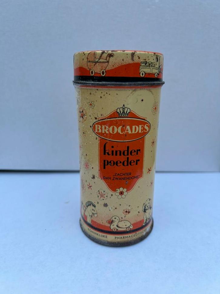 Brocades kinderpoeder blikje, Verzamelen, Blikken, Gebruikt, Overige, Overige merken, Ophalen of Verzenden