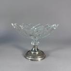 Kristallen bonbonnière op zilveren voet, Nederland, ca. 1920, Antiek en Kunst, Ophalen of Verzenden