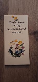 Vintage Tekstbordje met Bloemen, Antiek en Kunst, Antiek | Wandborden en Tegels, Ophalen of Verzenden