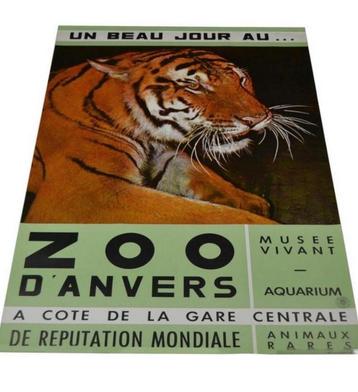1960s Poster Zoo Antwerpen - Zoo D’Anvers beschikbaar voor biedingen