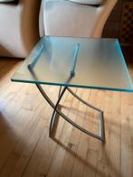 Bijzet tafeltje , mat glas krasvrij, 45 tot 60 cm, Minder dan 55 cm, Rond, Ophalen of Verzenden