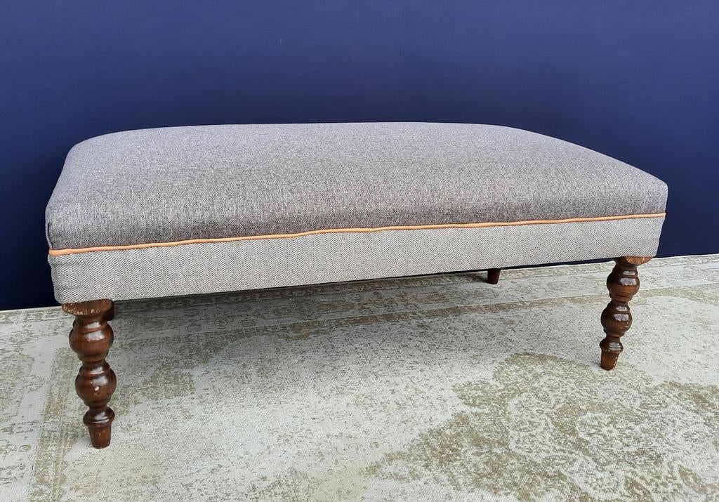 Grote Landelijke Brocante Hocker - Grijs Bruin & Leverkleur, Ophalen, Landelijke, Vintage, Brocante, N.V.T., 50 tot 75 cm