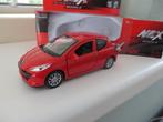 Welly Peugeot 207 ROOD, Hobby en Vrije tijd, Modelauto's | Overige schalen, Ophalen of Verzenden, Nieuw, Auto