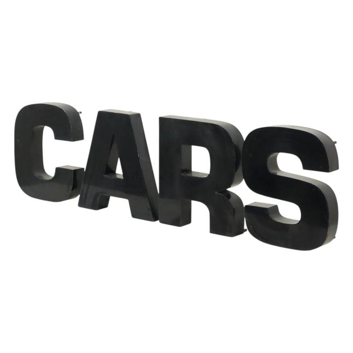 Grote Metalen Letters Cars Zwart Gelakt Reclame Mancave, Verzamelen, Merken en Reclamevoorwerpen, Gebruikt, Reclamebord, Ophalen of Verzenden