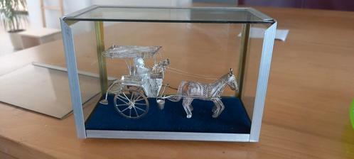 MOOIE ZILVEREN PAARD EN WAGEN VAN GEMENGD FILEGRAIN ZILVEREN, Antiek en Kunst, Antiek | Goud en Zilver, Ophalen of Verzenden