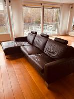 Italiaans leren donkerbruine designerbank Arketipo, Huis en Inrichting, Ophalen, Gebruikt, Leer, Modern