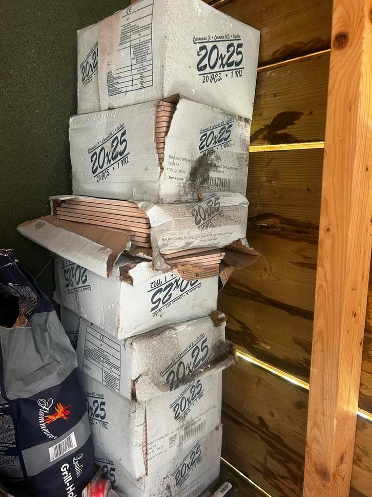 Kleine partij Wandtegels 20x25 cm en vloertegels 30x30 cm., Doe-het-zelf en Verbouw, Tegels, Nieuw, Wandtegels, Keramiek, 20 tot 40 cm