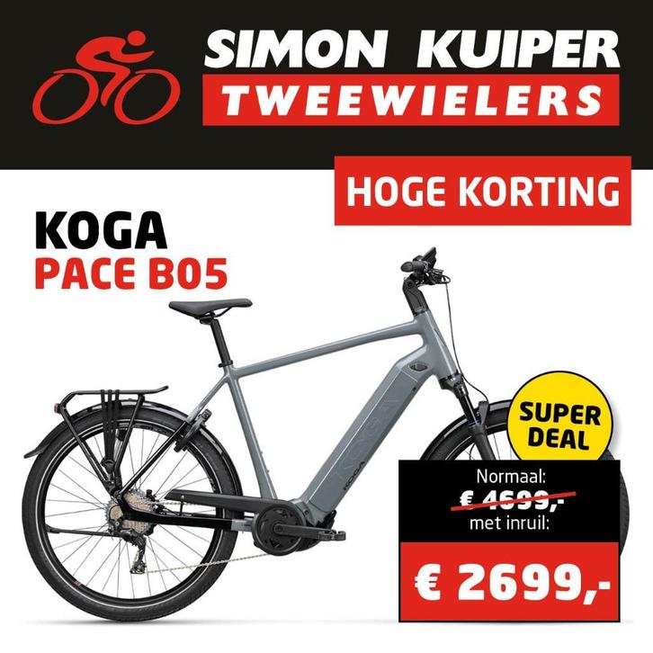Koga Pace B05 Suspension Elektrische Herenfiets, Fietsen en Brommers, Fietsen | Heren | Herenfietsen, Nieuw, Overige merken, 53 tot 57 cm