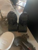 Antieke eindstukken hourblokdragers- Vrouwenhoofden, Antiek en Kunst, Kunst | Beelden en Houtsnijwerken, Ophalen of Verzenden