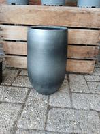 Grote Grijze Bloempot, Tuin en Terras, Ophalen, Rond, Steen, Minder dan 30 cm