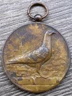 Om 1900-1925 Art Deco Wedstrijd Penning Medaille Duivensport, Nederland, Ophalen of Verzenden, Brons