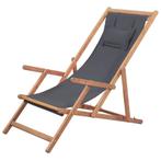Strandstoel + kussen inklapbaar houten frame GRATIS BEZORGD!, Verzenden, Nieuw, Overige typen