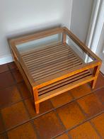 2 houten met glas tafels 71 cm x 71 cm, 60 cm of meer, Rechthoekig, 55 tot 75 cm, Ophalen of Verzenden