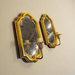 Set van 2 vintage 'gouden' wandlampen DEKNUDT, Antiek en Kunst, Ophalen