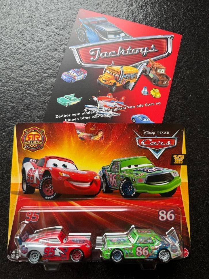 Cars Disney Race & Rescue McMqueen & Chick Hicks, Kinderen en Baby's, Speelgoed | Speelgoedvoertuigen, Nieuw, Ophalen of Verzenden