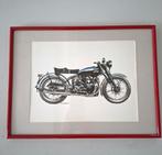 ingelijste prent vintage motor Vincent black shadow, Ophalen of Verzenden, Zo goed als nieuw, Motoren