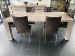 Zware en degelijke eethoek inclusief stoelen, Huis en Inrichting, Complete eetkamers, Ophalen, Gebruikt, Modern, 4 tot 6 stoelen