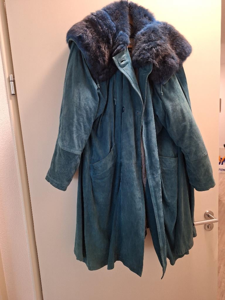 gegaloneerde blauwvos mantel, Kleding | Dames, Jassen | Winter, Ophalen, Gedragen, Maat 42/44 (L), Overige kleuren