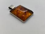 X247 Prachtige zilveren Fischland hanger met amber, Sieraden, Tassen en Uiterlijk, Antieke sieraden, Ophalen of Verzenden, Zilver