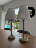 2 x tafellamp / lamp met witte kap, Ophalen of Verzenden, Zo goed als nieuw, Metaal, 50 tot 75 cm