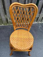 Vintage rotan stoel met gevlochten zitting, Ophalen of Verzenden
