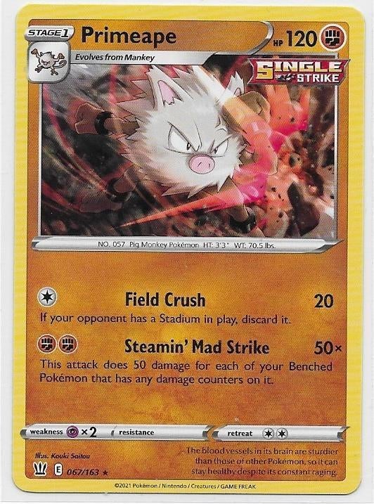 Battle Styles,  Primeape [rare] 67/163, Verzenden, Nieuw, Losse kaart