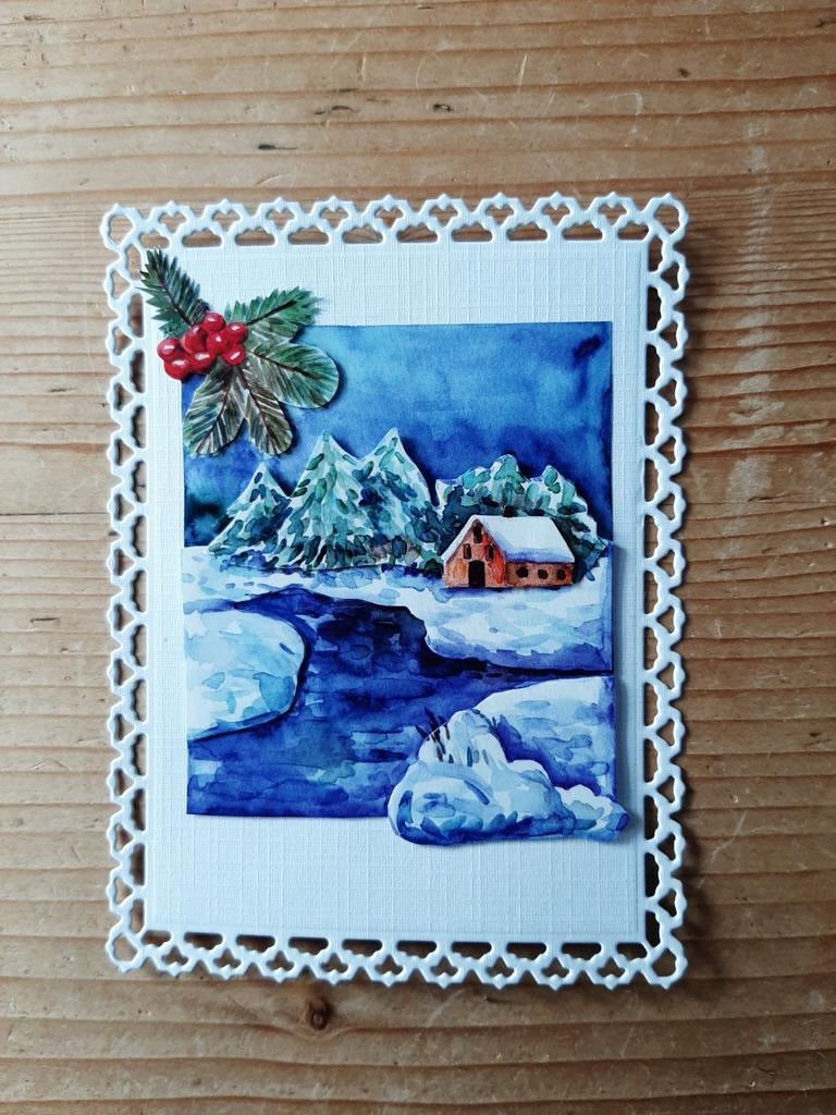 Stans kaart opleg met 3d plaatje sneeuwlandschap, Hobby en Vrije tijd, Kaarten | Zelf maken, Ophalen of Verzenden, Nieuw, Overige thema's