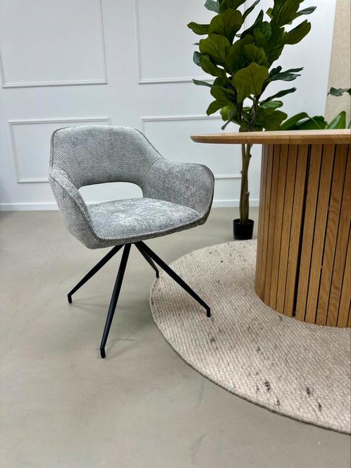 6x Grijs - Luxe draaistoelen - Laatste sets, Huis en Inrichting, Stoelen, Nieuw, Vijf, Zes of meer stoelen, Stof, Grijs, Ophalen of Verzenden
