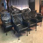 8 Montis Chaplin design stoelen modern zwart leer, Huis en Inrichting, Stoelen, Ophalen, Gebruikt, Zwart, Leer