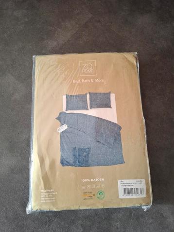 ZO! Home Dekbedovertrekset Lino Urban Blue - Nieuw beschikbaar voor biedingen