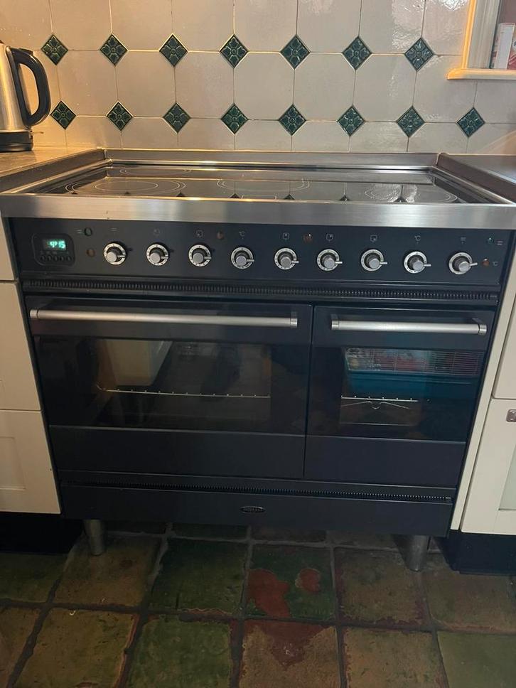 Boretti 90 cm elektrisch 2 ovens 1 met draaispit, Witgoed en Apparatuur, Fornuizen, Zo goed als nieuw, Vrijstaand, Gas, 5 kookzones of meer