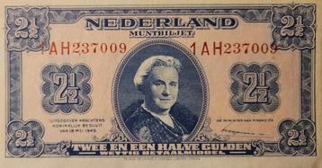 2 1/2 Gulden Biljet 1945 (Muntbiljet) UNC beschikbaar voor biedingen