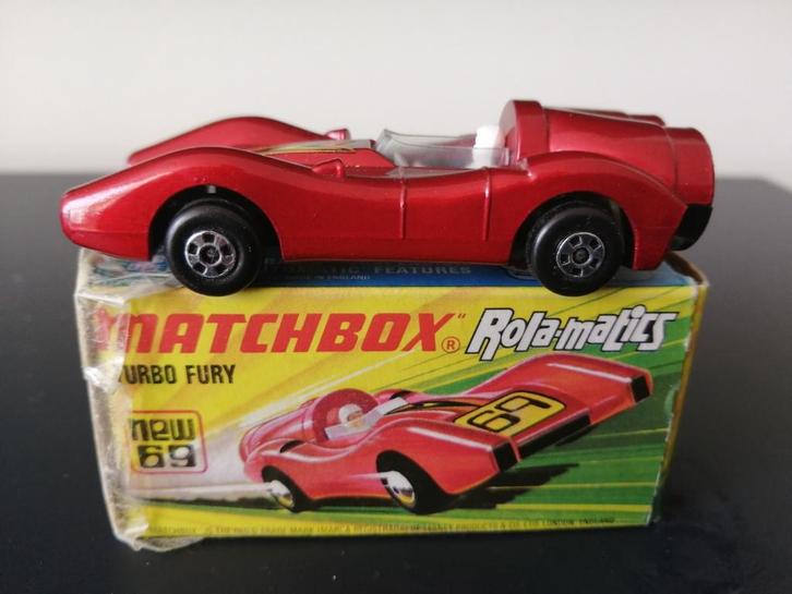 Lesney Matchbox Superfast Rolamatics #69 Turbo Fury in doosj, Hobby en Vrije tijd, Modelauto's | Overige schalen, Zo goed als nieuw