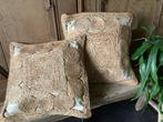 Nieuw hele mooie set van 2 jute kussens 45 x 45 cm, Huis en Inrichting, Woonaccessoires | Kussens, Ophalen of Verzenden, Nieuw